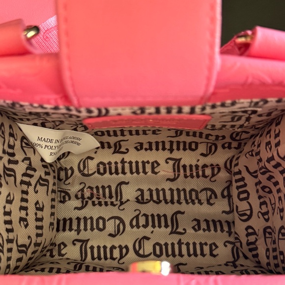Juicy Couture All About That Bling Mini Tote Barbie Pink Lemonade Crossbody Y2K - Picture 7 of 11